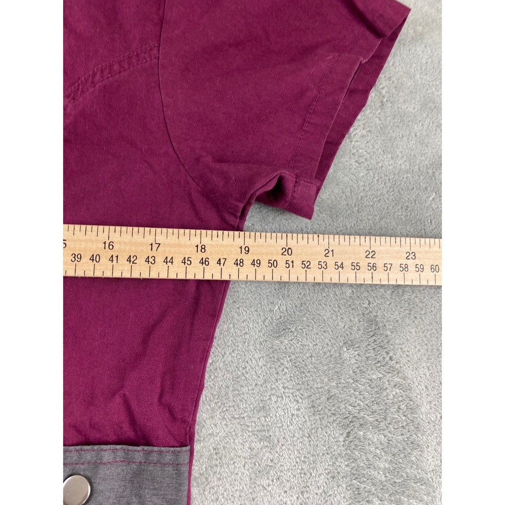 Medgear Burgundy Scrub Top, Stylish Work Wear, Medical‎ Uniform, Women's Small - Picture 5 of 9